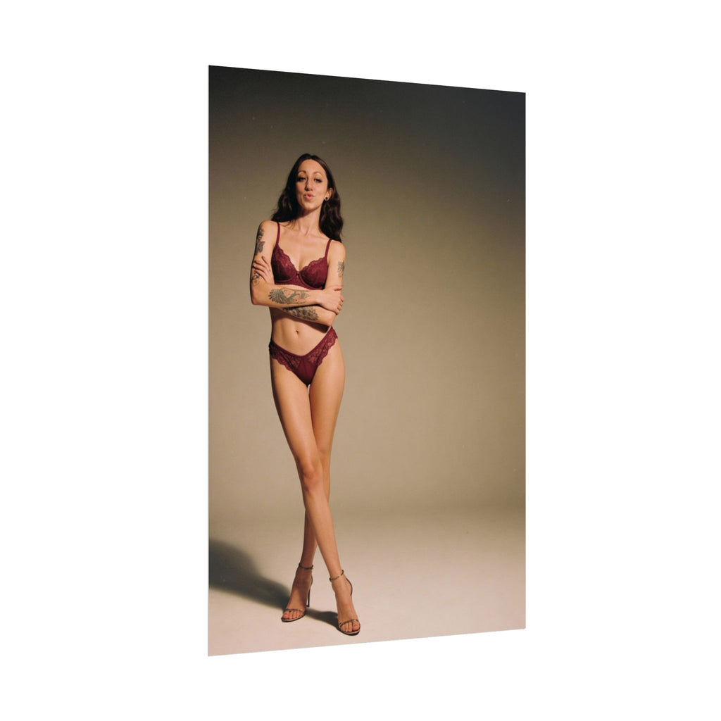 Alyx | Maroon Lingerie Post-up Print | Rolled Poster