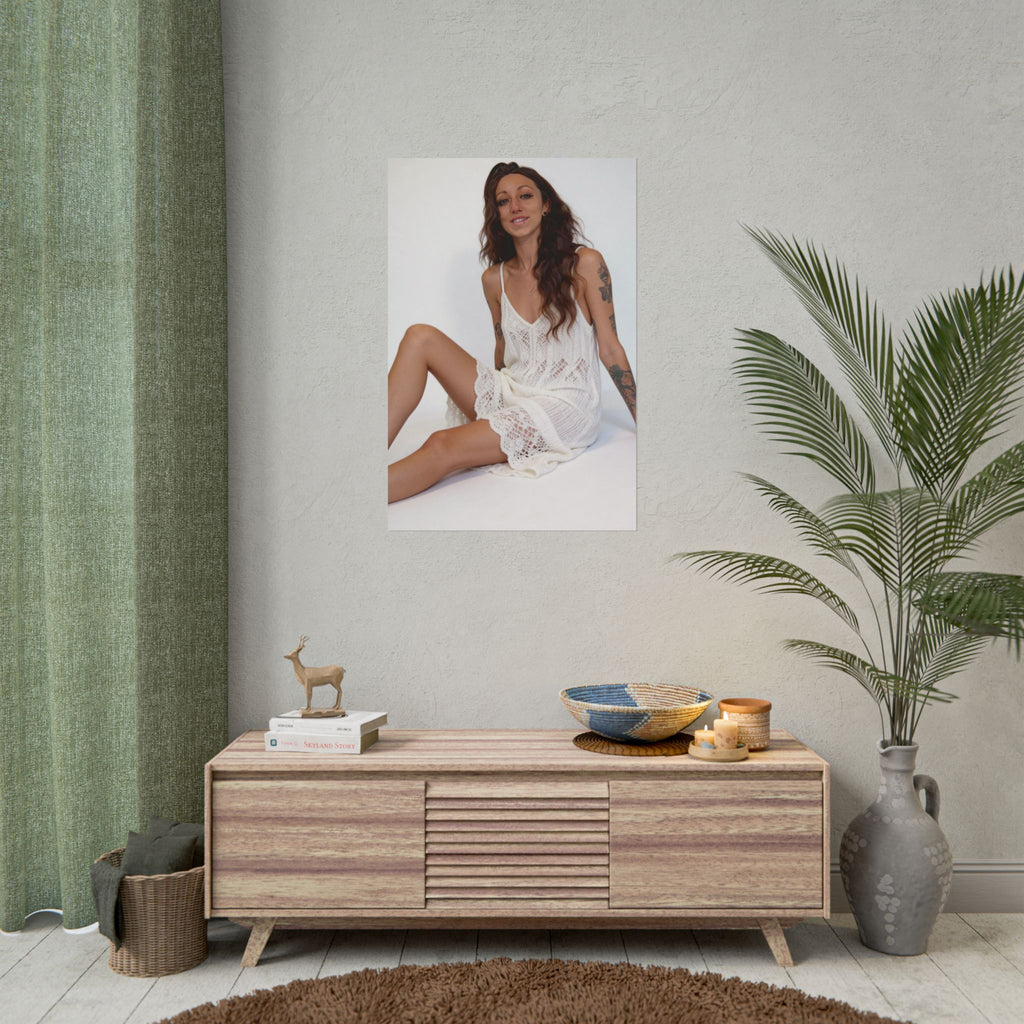 Alyx | Boho Crochet Lace Dress Photo Print | Semi Gloss | Rolled Poster