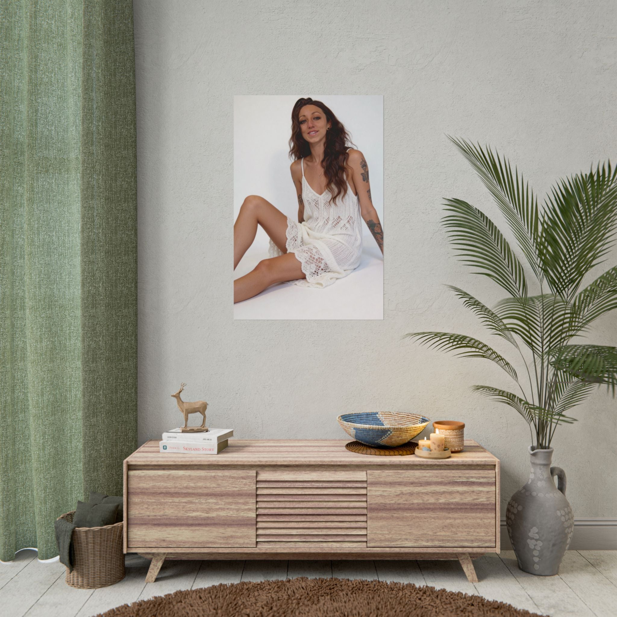 Alyx | Boho Crochet Lace Dress Photo Print | Semi Gloss | Rolled Poster
