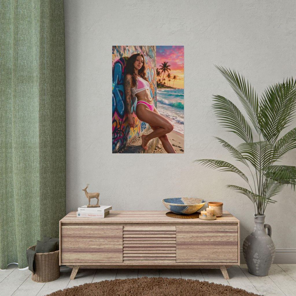 Alyx | G6 Beach Graffiti Bikini | Tropical Palm Rolled Poster
