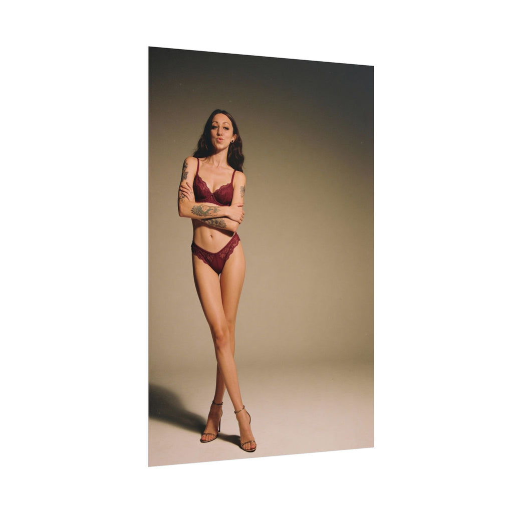 Alyx | Maroon Lingerie Post-up Print | Rolled Poster