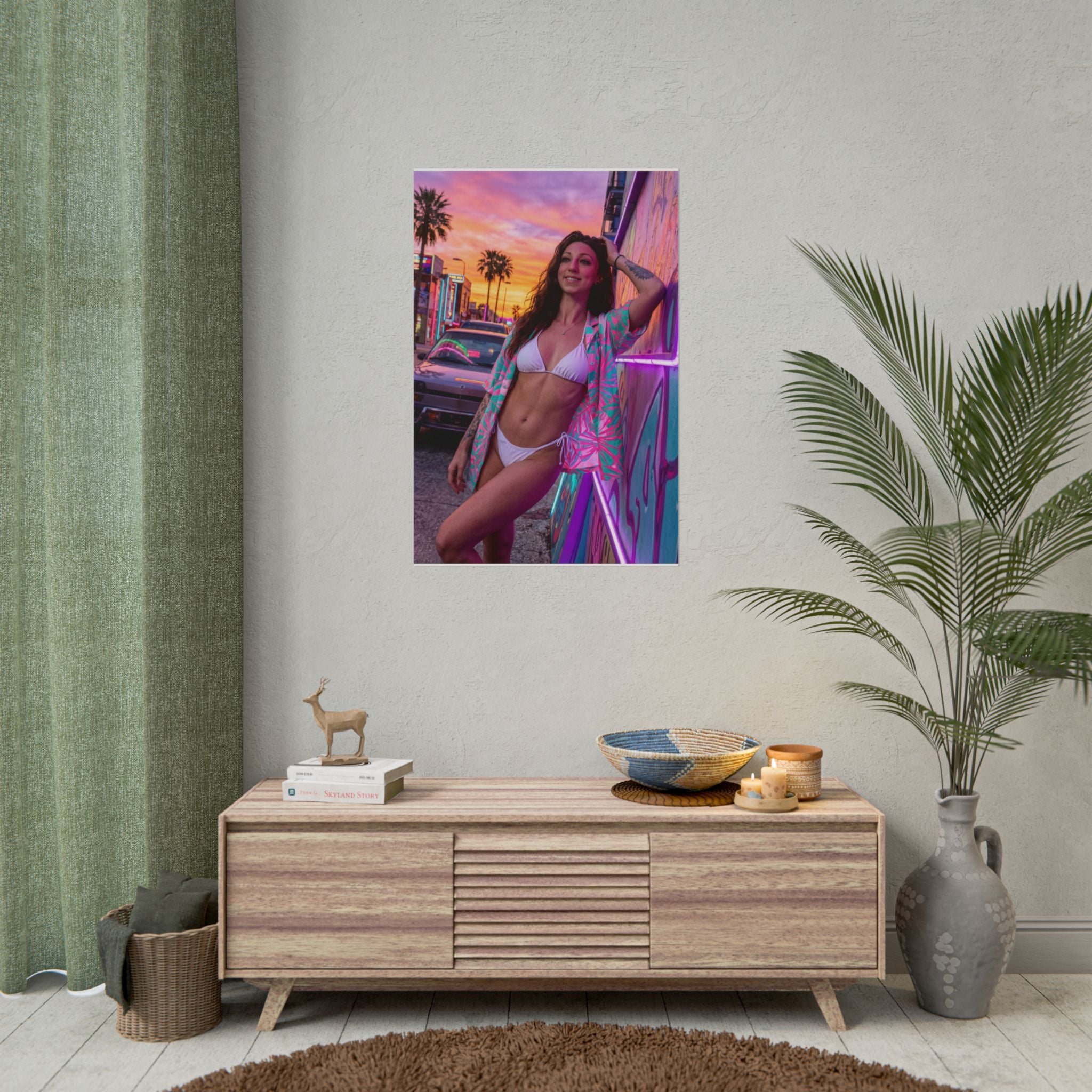 Alyx | T6 Neon Sunset Bikini | On The Streets Rolled Poster